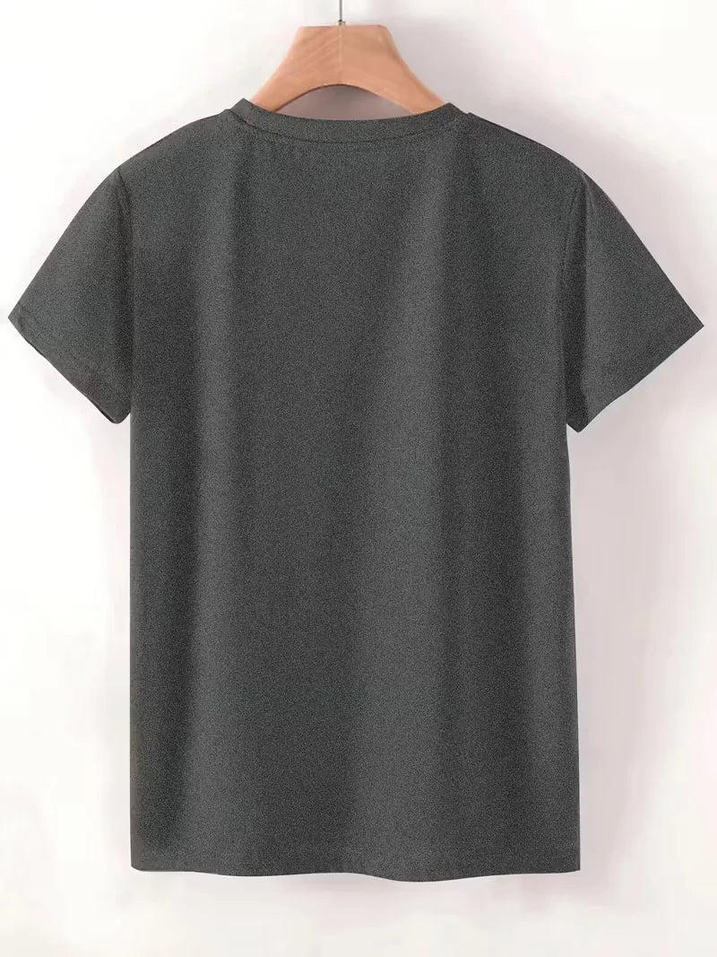 Plus size women's short sleeve T-shirt Juneau Alaska Mountain Sunset Whale Everyday comfortable and versatile style summer