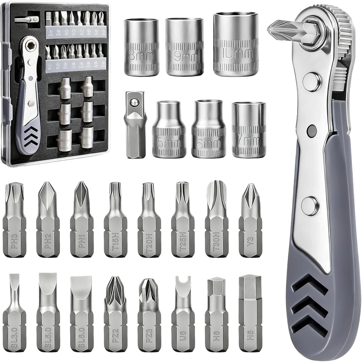 Professional Ratchet Toolset - Multi-Functional Car Maintenance Kit with Torque Wrench, Screwdriver And Portable Car And Motorcycle Repair Essentials for Enthusiasts And Mechanics