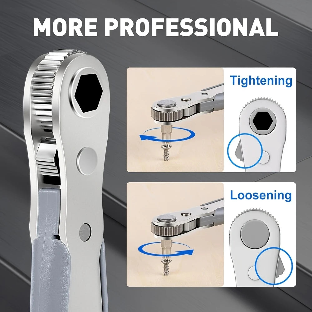 Professional Ratchet Toolset - Multi-Functional Car Maintenance Kit with Torque Wrench, Screwdriver And Portable Car And Motorcycle Repair Essentials for Enthusiasts And Mechanics