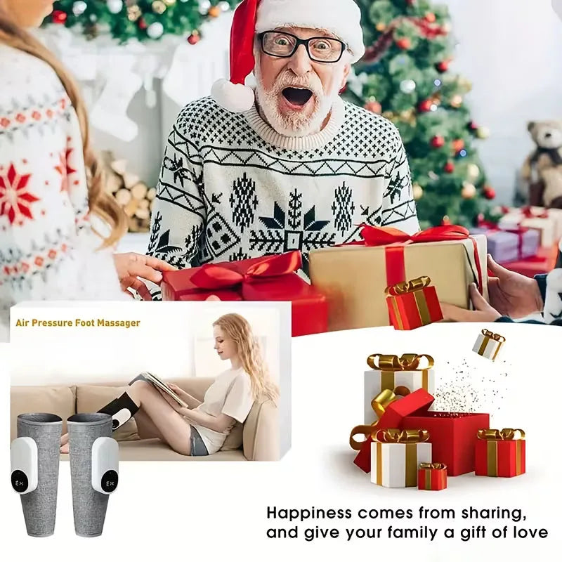 Cloud Prime Eletric Air Pressure Calf Massager 3 Level Airbag Compression Wireless Massage Foot Leg Muscle Blood Circulation Relieve Fatigue For Christmas And New Year Gifts