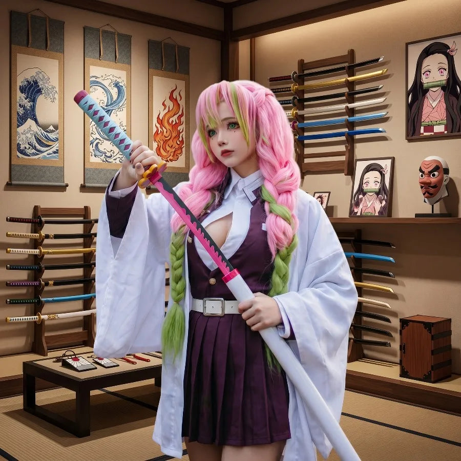 41 inch Demon Slayer Katana Sword Kawaii Cutecore Cosplay Essentials Kimetsu No Yaiba Mitsuri Kanroji Anime Prop Collection Gift