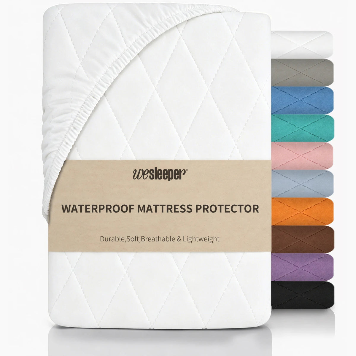 1pc Modern Soft Breathable Waterproof Bed Fitted Sheet - Lightweight, Fitted Mattress Protector For All Beds, Bedding Essentials, Minimalist Design (Excluding Pillowcases)