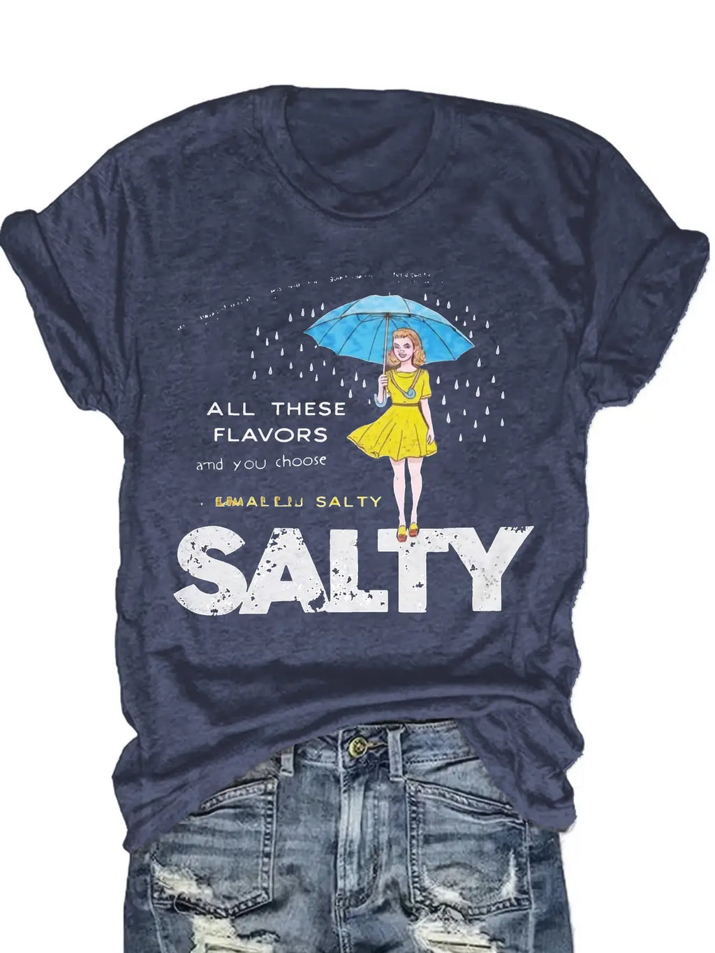 Plus Size Women's Short Sleeve T-Shirt All These Flavors Salty Spring and Summer Essentials summer outfits women's clothing