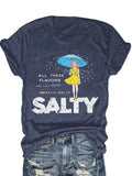 Plus Size Women's Short Sleeve T-Shirt All These Flavors Salty Spring and Summer Essentials summer outfits women's clothing