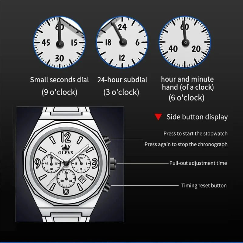 OLEVS 5622 New Mens Watch Original Fashionable Quartz Watch Waterproof Luminous Manga Style Silicone Strap Reloj Mens Gifts