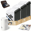 16 Pack Travel Vacuum Storage Bags With Electric Air Pump Modern Clear Reusable Compression Sealing Bags Space Saver Organizer Unit For Clothes Bedding Suitcase Luggage Closet Back To School Vacation Travel Essentials