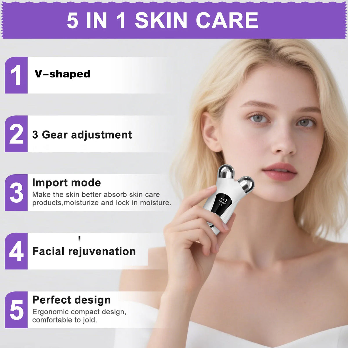 Cloud Prime V Face Tool Facial Roller Massager Facial, Neck, And Double Chin Electric Beauty Device For Christmas And New Year Gifts