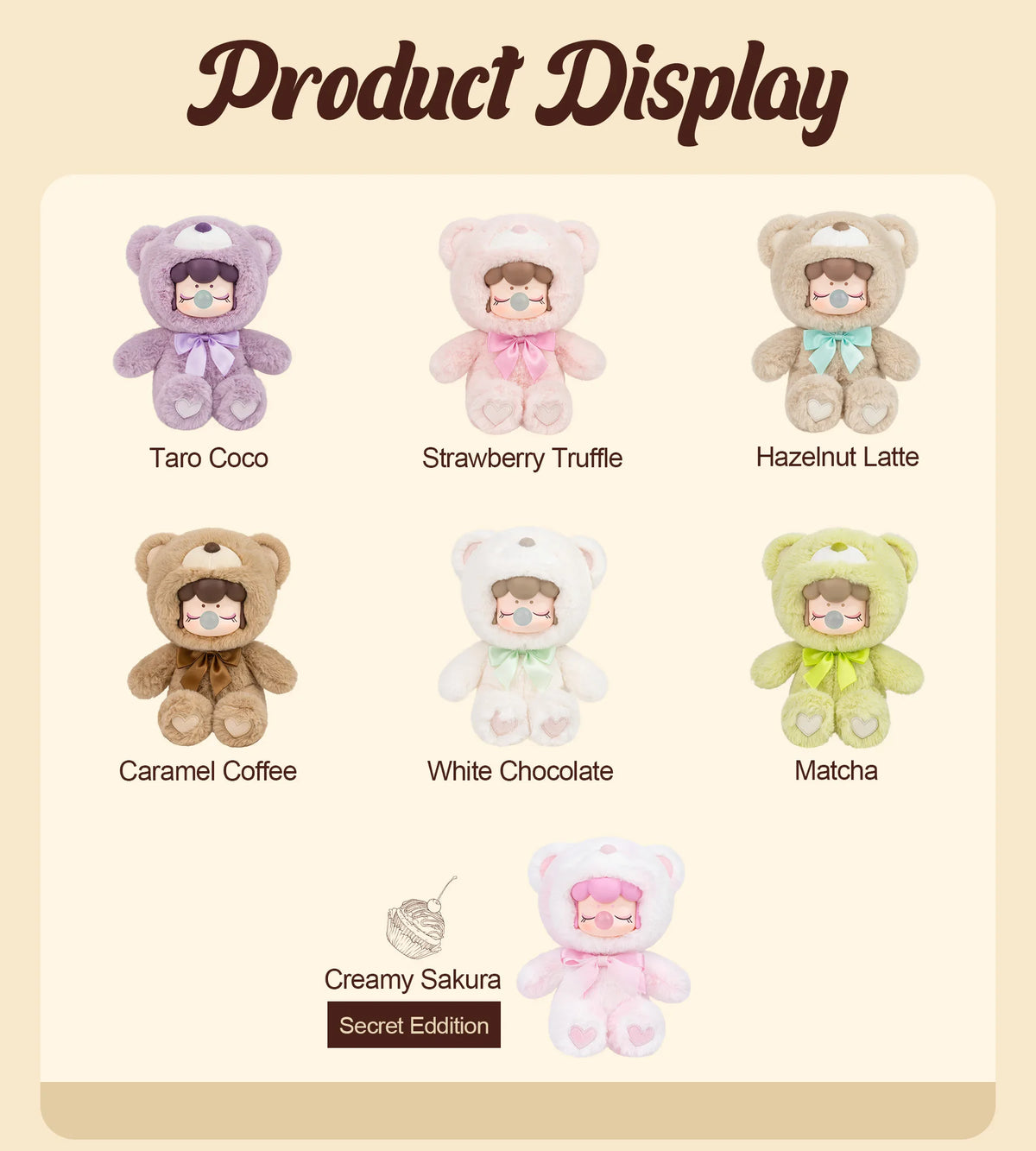 Robotime Rolife Nanci Chocolate Colorful Plush Bear Series Blind Box Handmade Decoration Surprise Box Children's Christmas Gifts