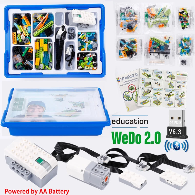 NEW WeDo 2.0 Core Educational Set With Building Blocks Book Bluetooth Box DIY Parts 45300 STEAM Scratch 3.0 Technical School Kids Toys Christmas Gifts