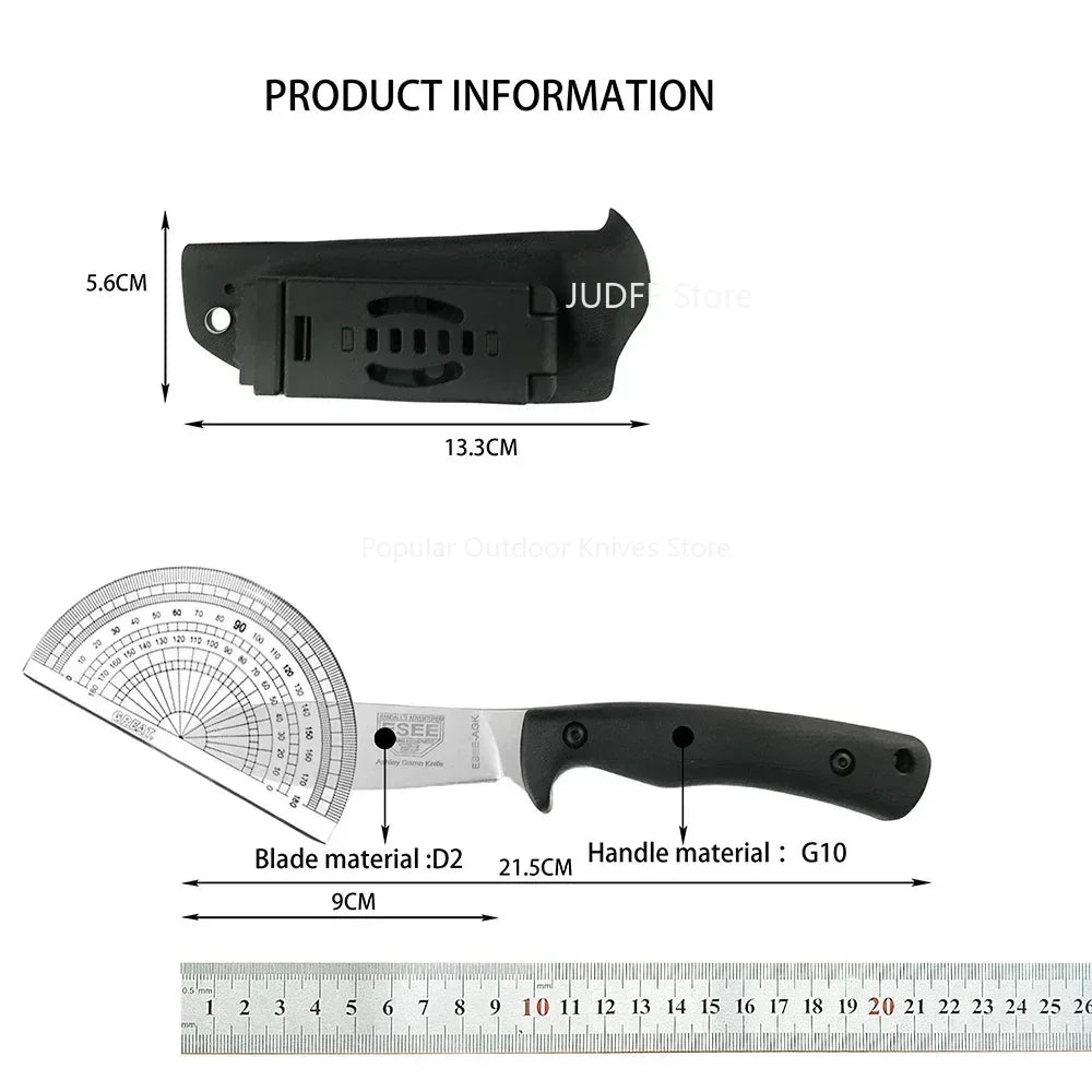ESEE AGK Professional Outdoor Meat Cleaver Cutting Fixed Blade Knife Utility Practical Camping Wilderness Hiking Essentials Multi-purpose Use G10 Handle Gift Box