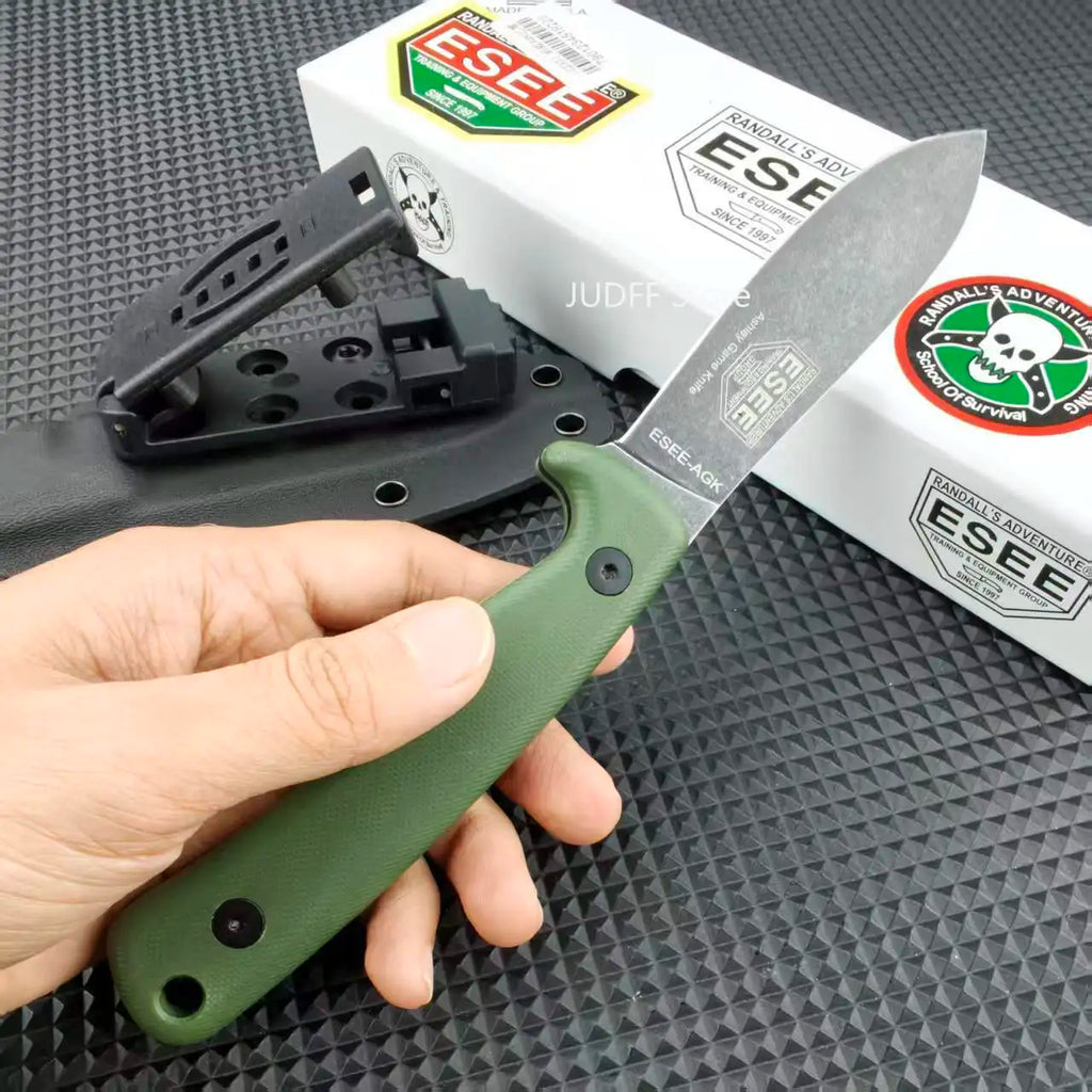 ESEE AGK Professional Outdoor Meat Cleaver Cutting Fixed Blade Knife Utility Practical Camping Wilderness Hiking Essentials Multi-purpose Use G10 Handle Gift Box