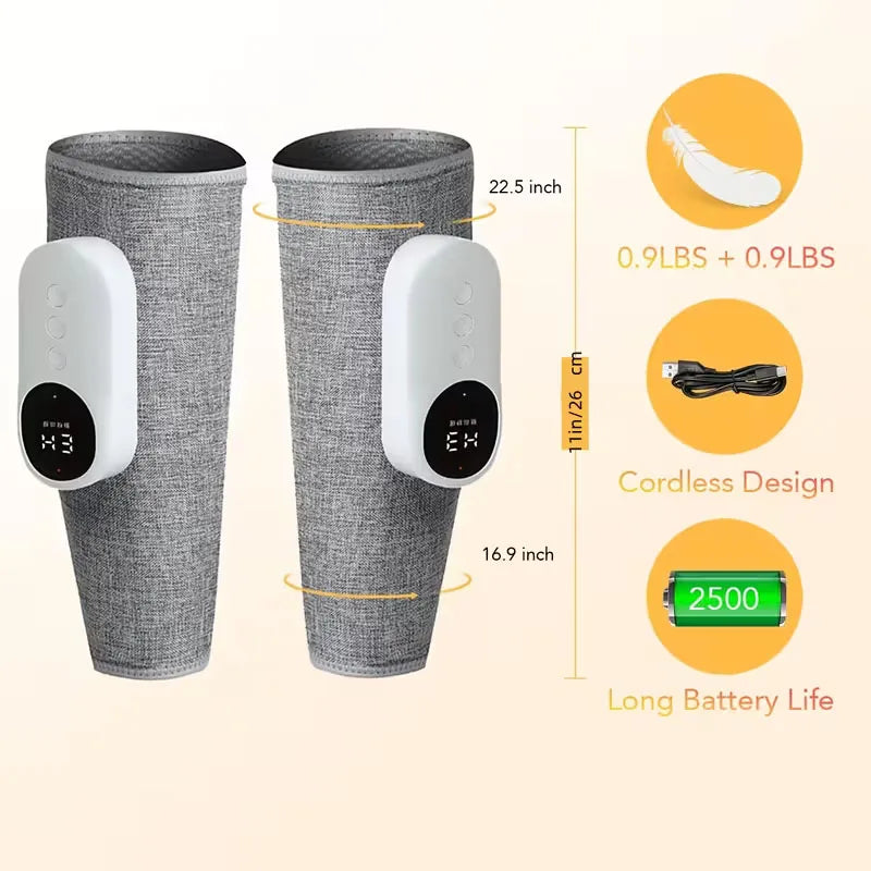 Cloud Prime Eletric Air Pressure Calf Massager 3 Level Airbag Compression Wireless Massage Foot Leg Muscle Blood Circulation Relieve Fatigue For Christmas And New Year Gifts