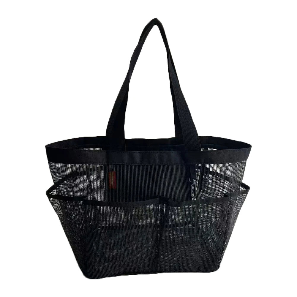 Mesh Shower Caddy Portable with Hanging Large Capacity and 8 Pockets for College Dorm Essentials, Camping, Kids, Beach, Pool, Gym