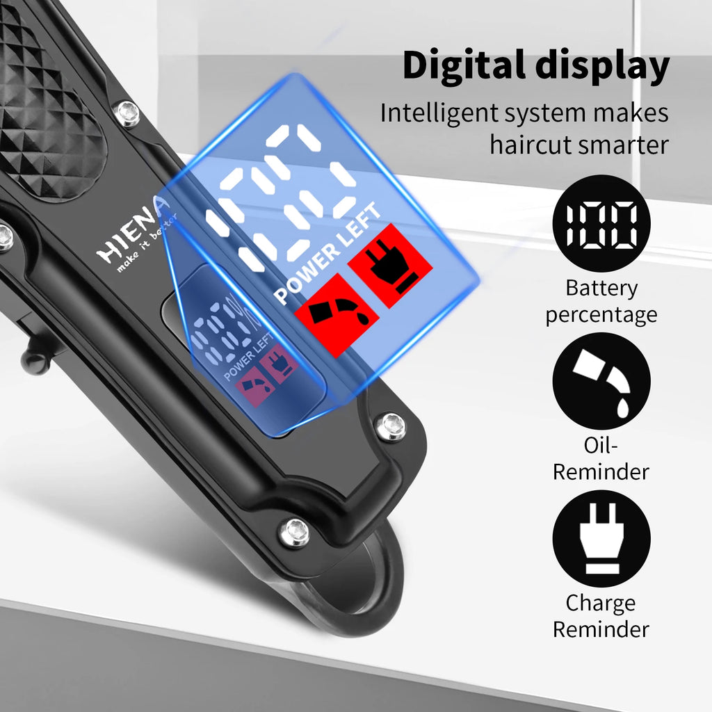 HIENA PRO Professional Hair Clippers Set for Men Cordless Barber Kit Hair Cutting Kit Rechargeable Clippers and Trimmers Set Clipper Set for Barbers with LED Display  Gifts for Men
