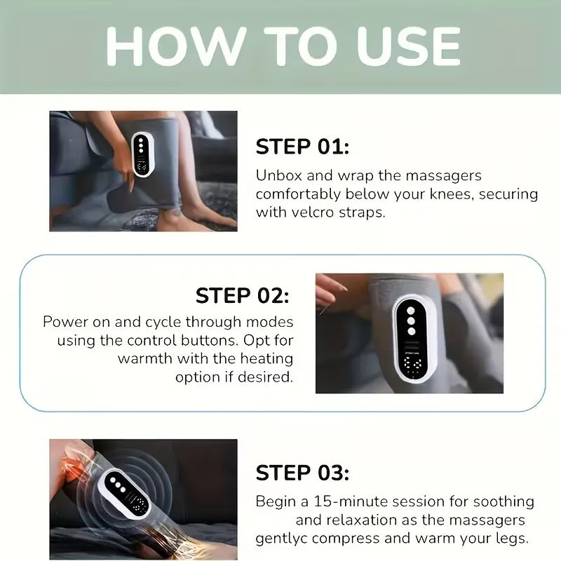 Cloud Prime Eletric Air Pressure Calf Massager 3 Level Airbag Compression Wireless Massage Foot Leg Muscle Blood Circulation Relieve Fatigue For Christmas And New Year Gifts